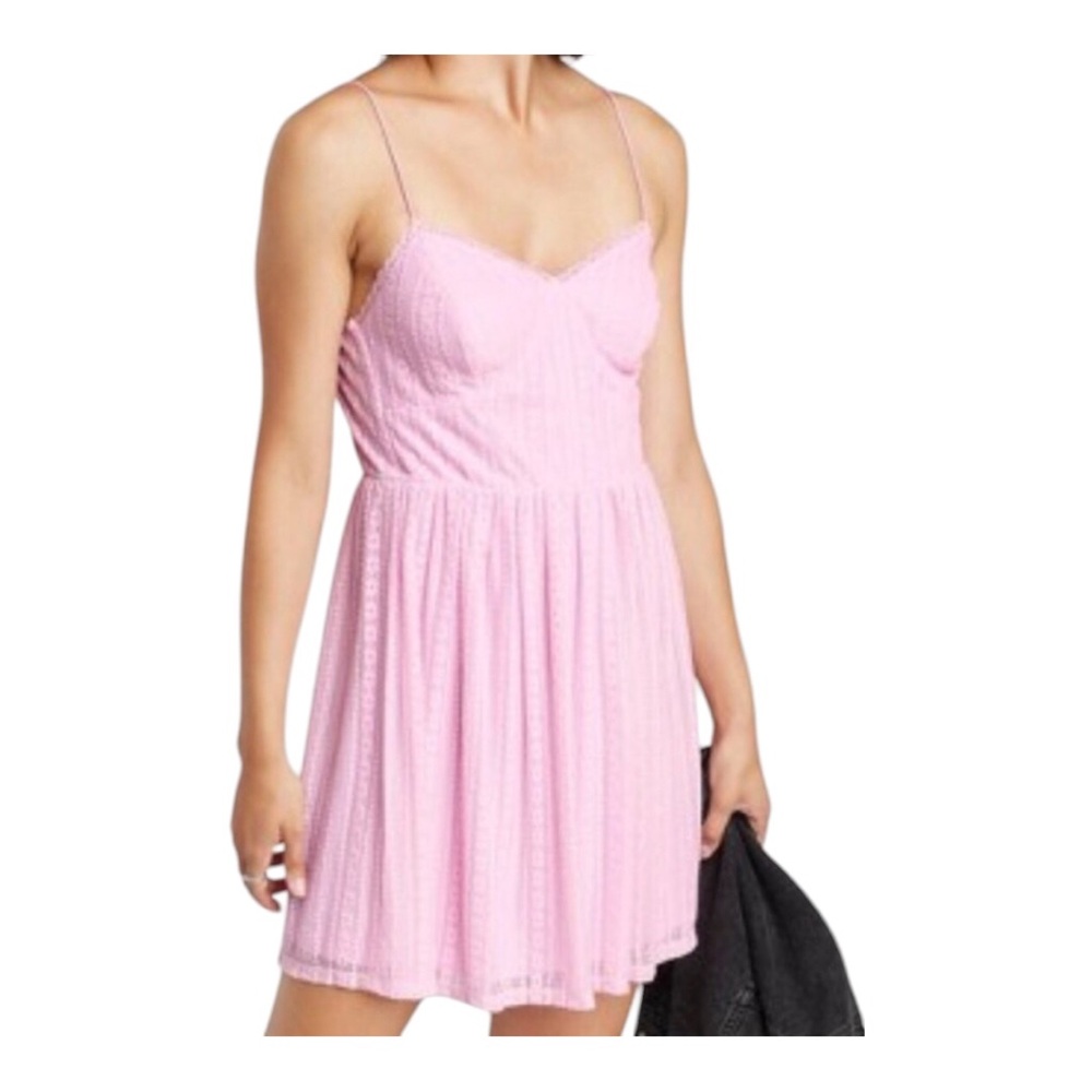 Wild Fable Skater Dress in Barbie Pink Lace with Pink Lining. Plus sizes. NWT!